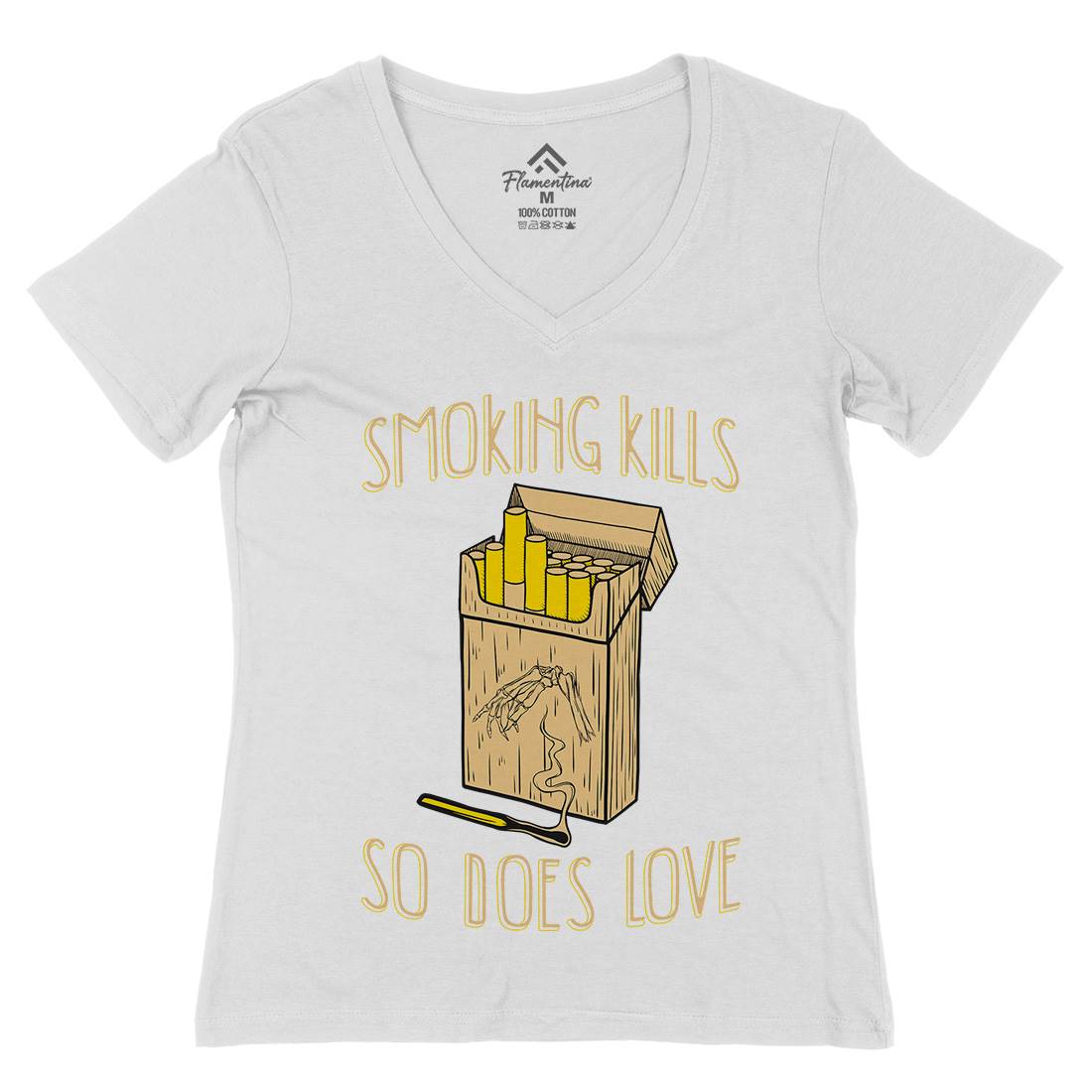 Smoking Kills Womens Organic V-Neck T-Shirt Quotes D488