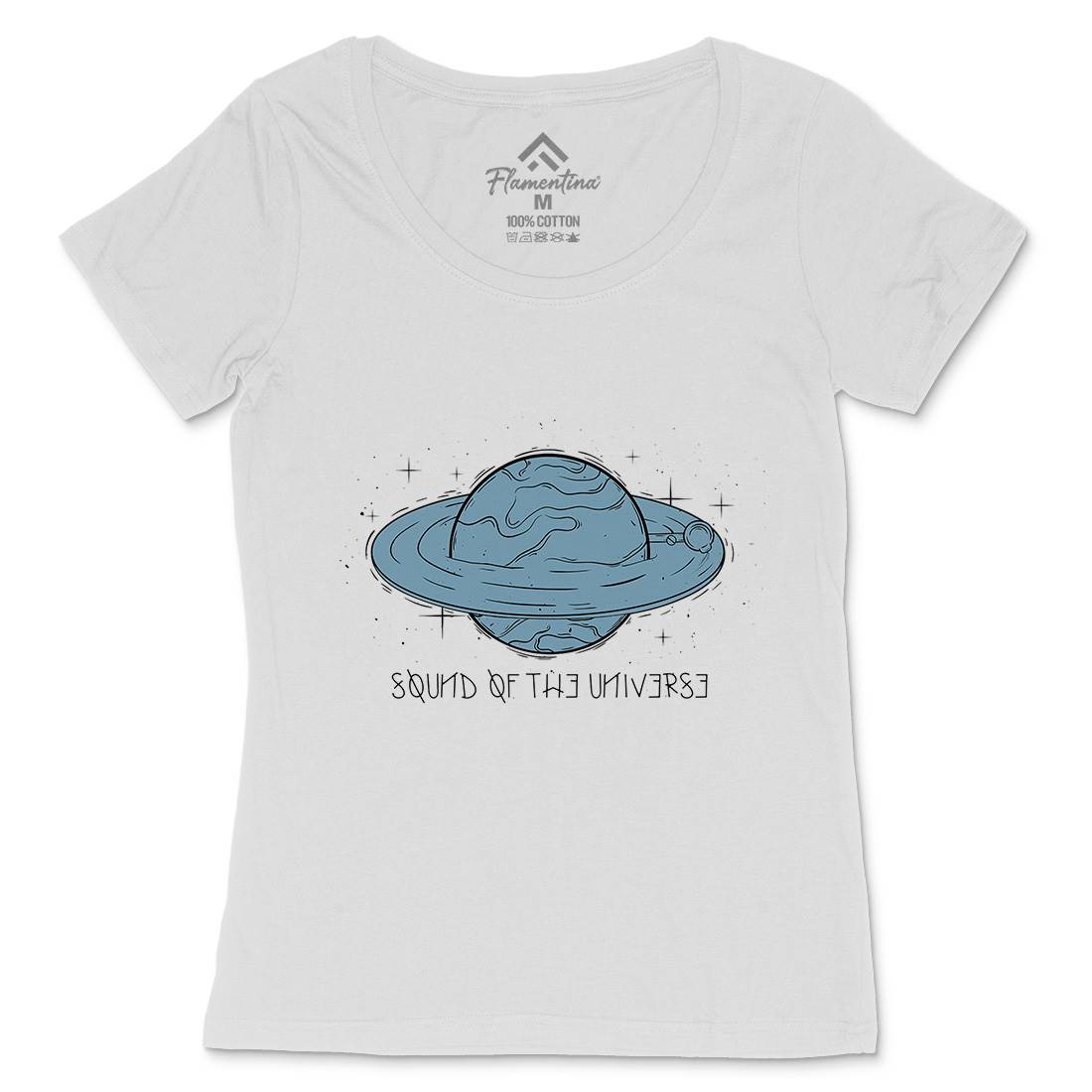 Sound Of The Universe Womens Scoop Neck T-Shirt Space D489