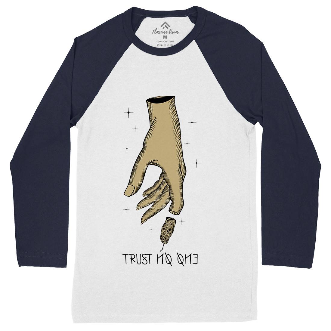Trust No One Mens Long Sleeve Baseball T-Shirt Quotes D493