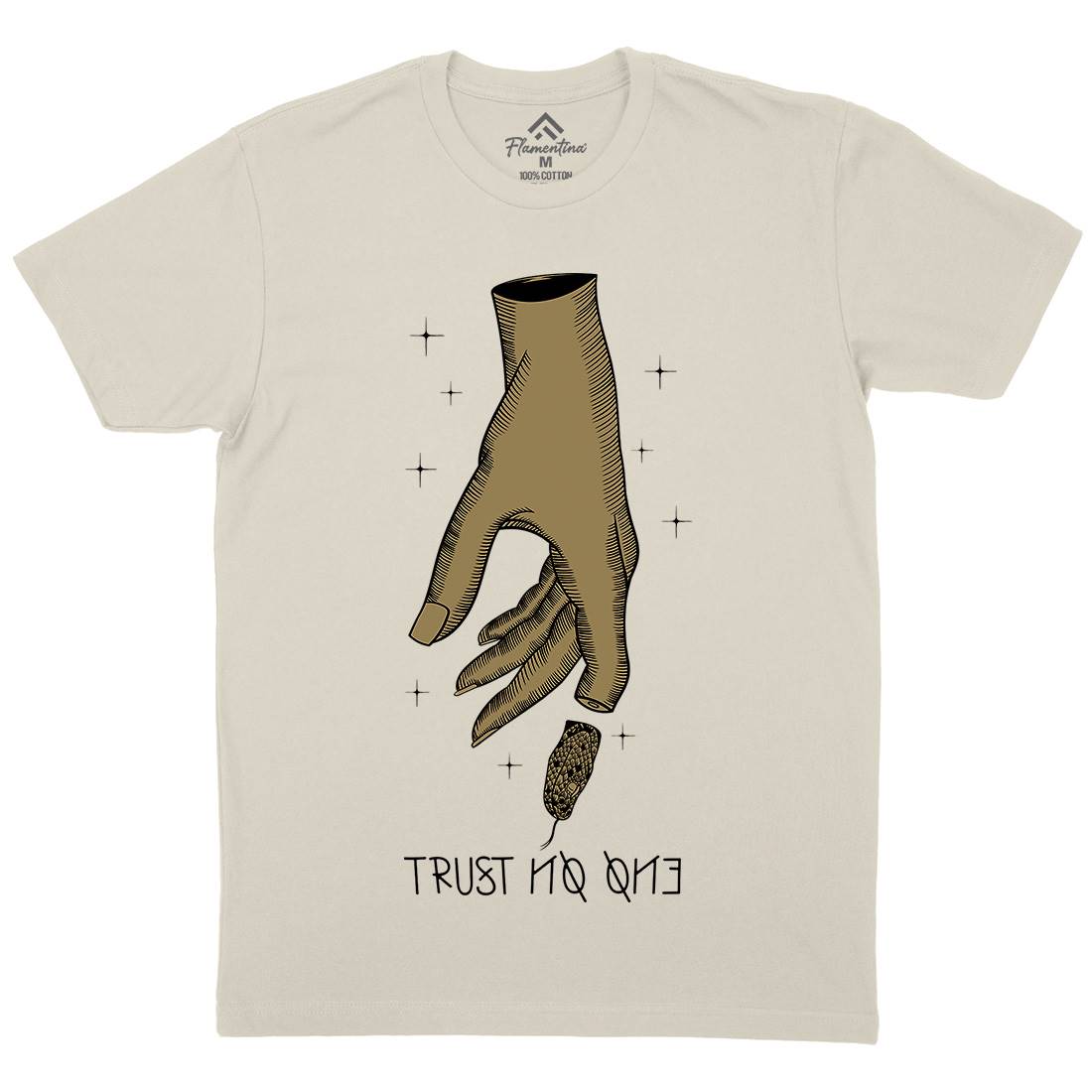 Trust No One Mens Organic Crew Neck T-Shirt Quotes D493