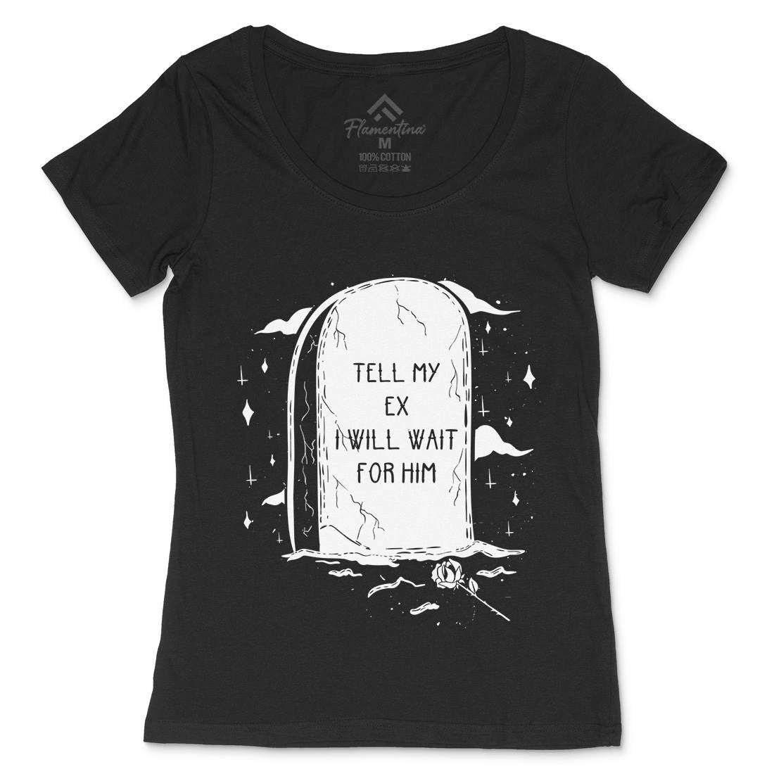 Waiting For My Ex Womens Scoop Neck T-Shirt Funny D494