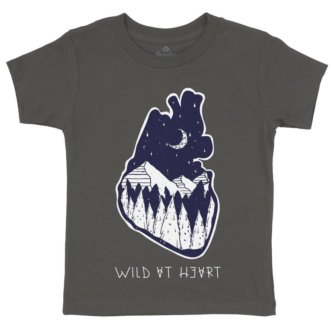 Wild At Heart Kids Organic Crew Neck T-Shirt Nature D498