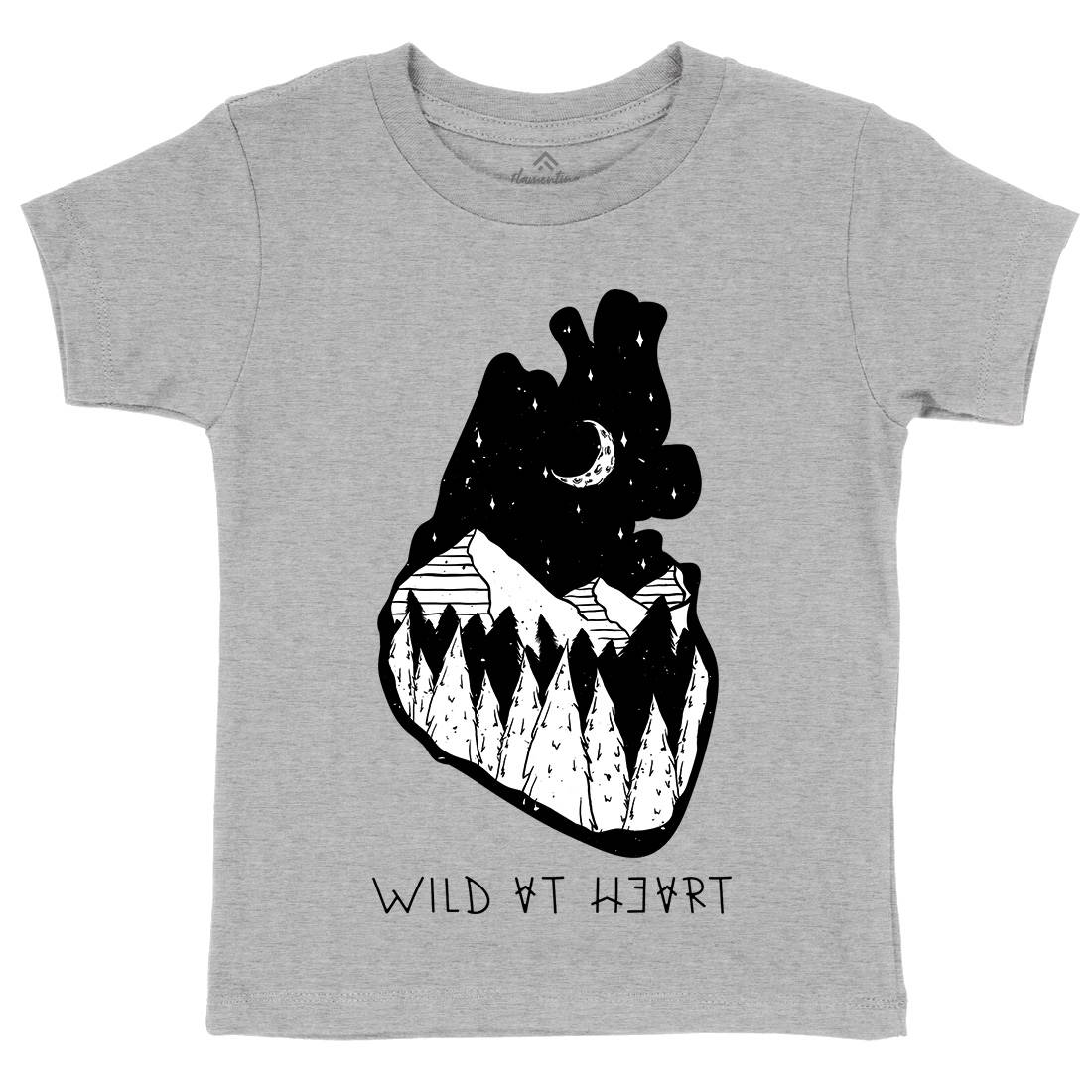 Wild At Heart Kids Crew Neck T-Shirt Nature D498