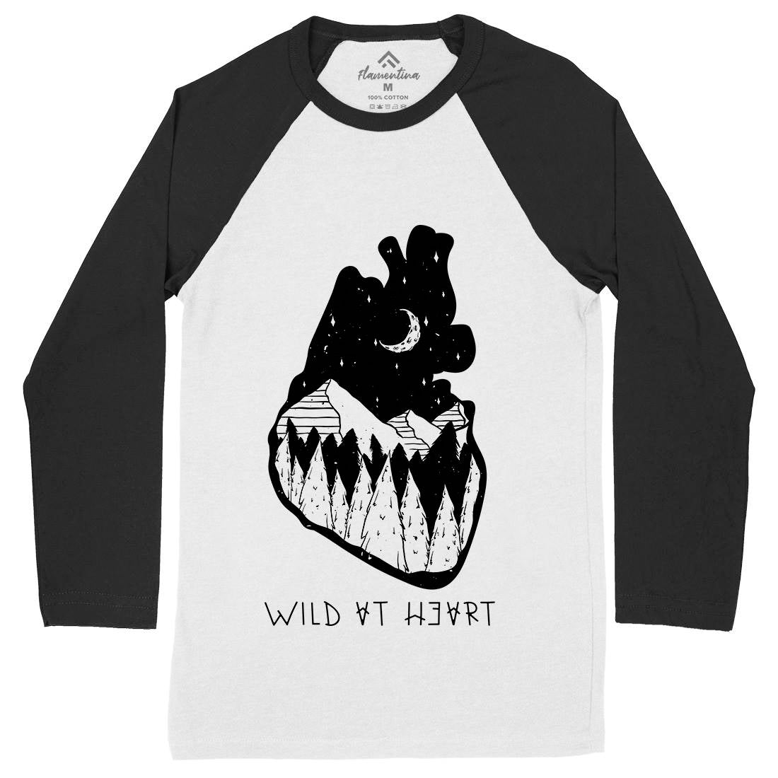 Wild At Heart Mens Long Sleeve Baseball T-Shirt Nature D498