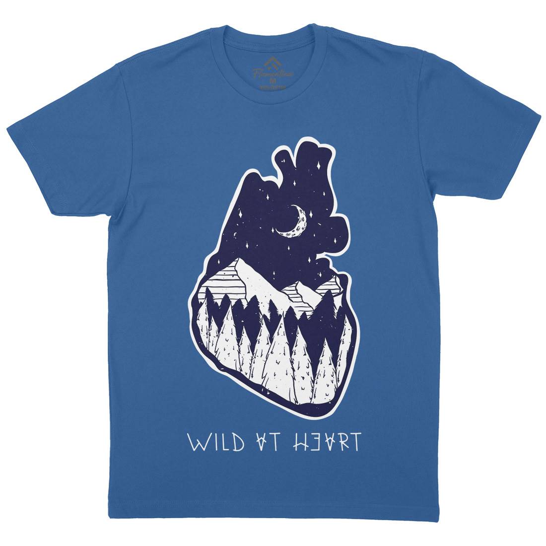 Wild At Heart Mens Organic Crew Neck T-Shirt Nature D498
