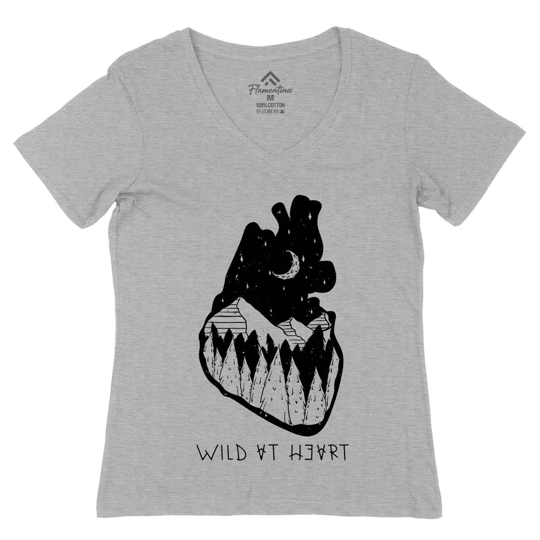 Wild At Heart Womens Organic V-Neck T-Shirt Nature D498