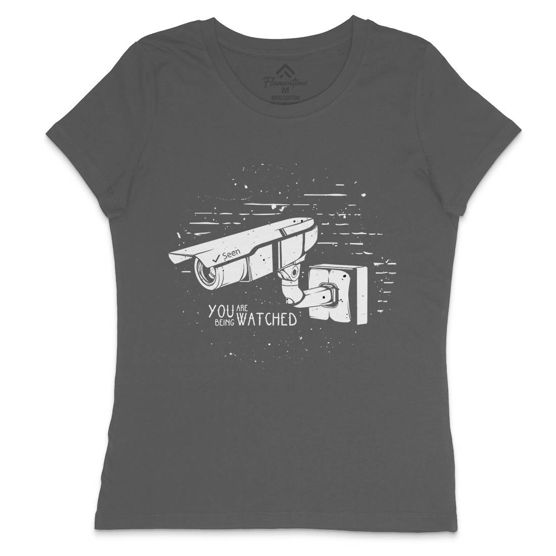 You Are Being Watched Womens Crew Neck T-Shirt Media D499