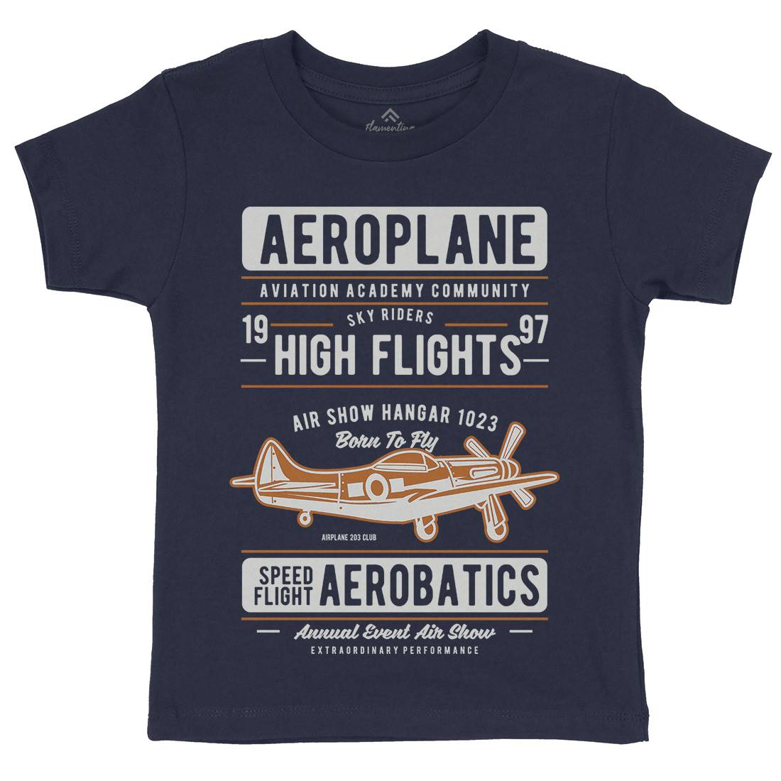 Aeroplane Kids Organic Crew Neck T-Shirt Vehicles D501
