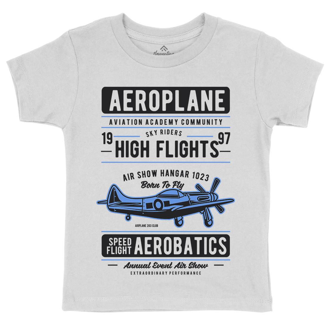 Aeroplane Kids Crew Neck T-Shirt Vehicles D501