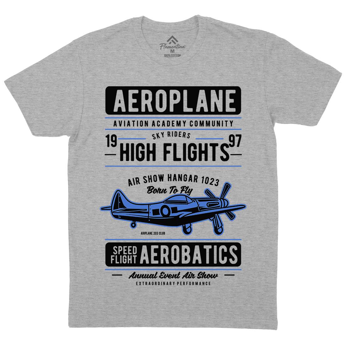 Aeroplane Mens Crew Neck T-Shirt Vehicles D501