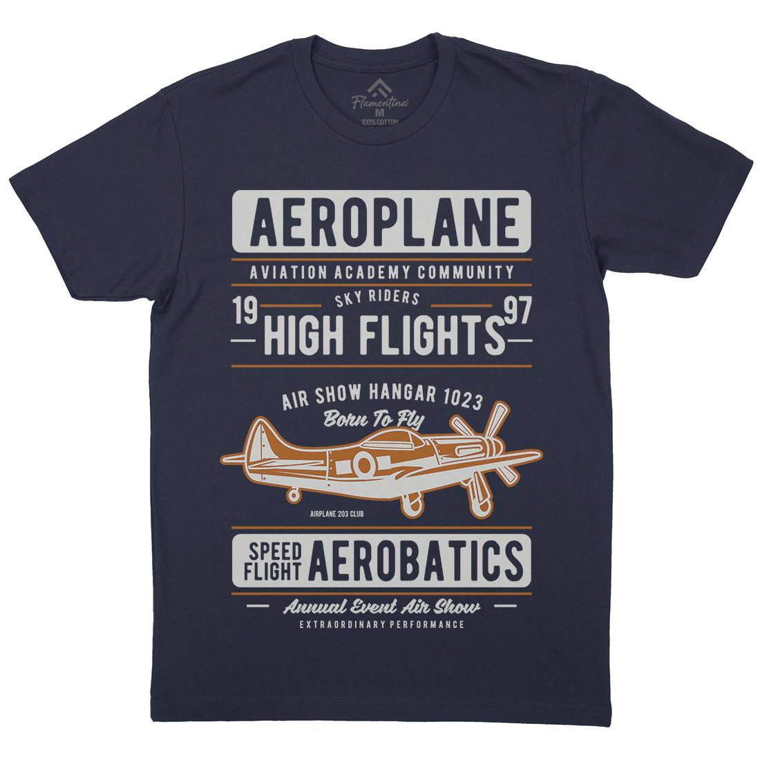 Aeroplane Mens Organic Crew Neck T-Shirt Vehicles D501