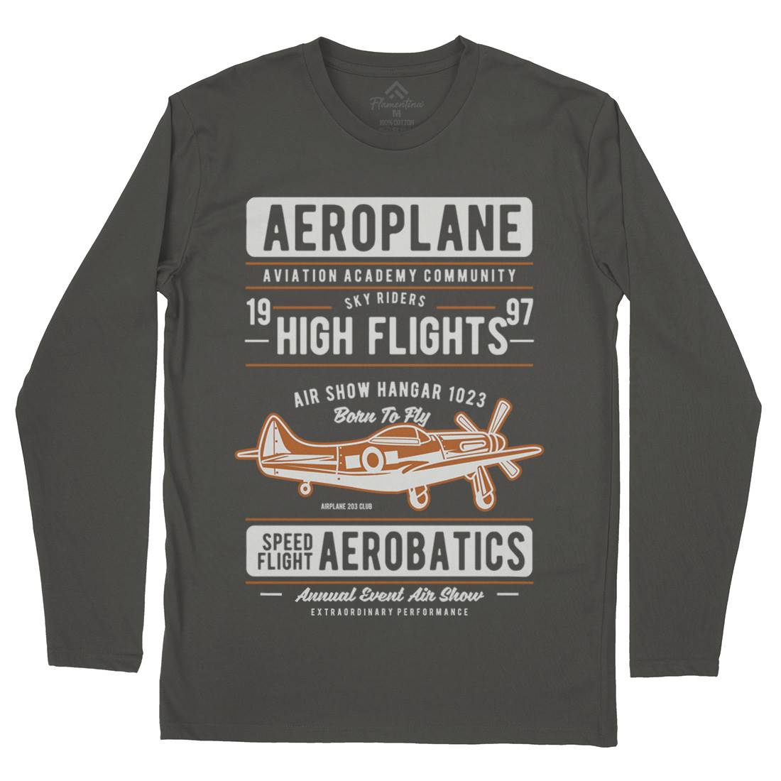 Aeroplane Mens Long Sleeve T-Shirt Vehicles D501