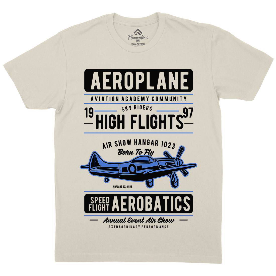 Aeroplane Mens Organic Crew Neck T-Shirt Vehicles D501