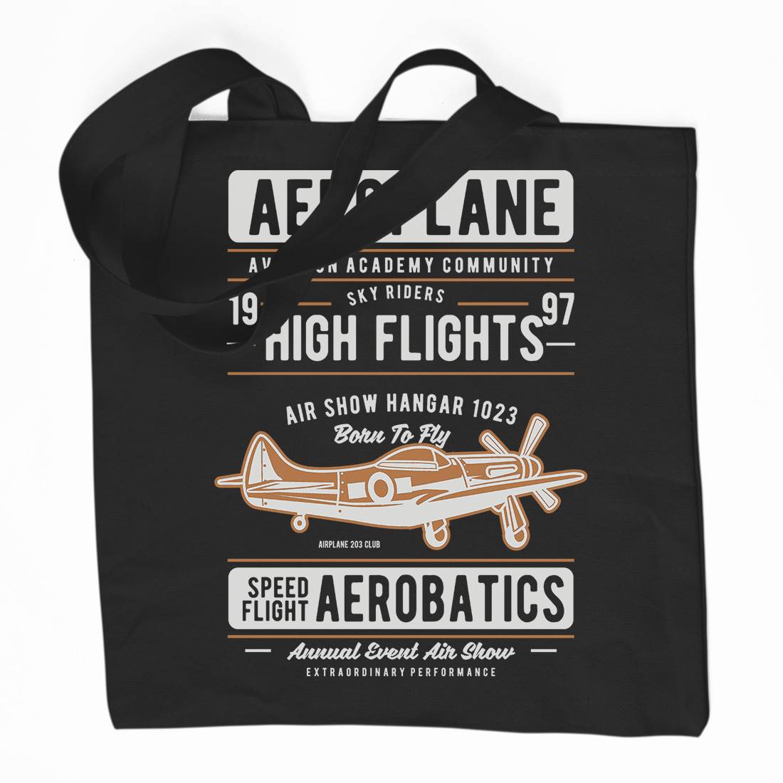 Aeroplane Organic Premium Cotton Tote Bag Vehicles D501