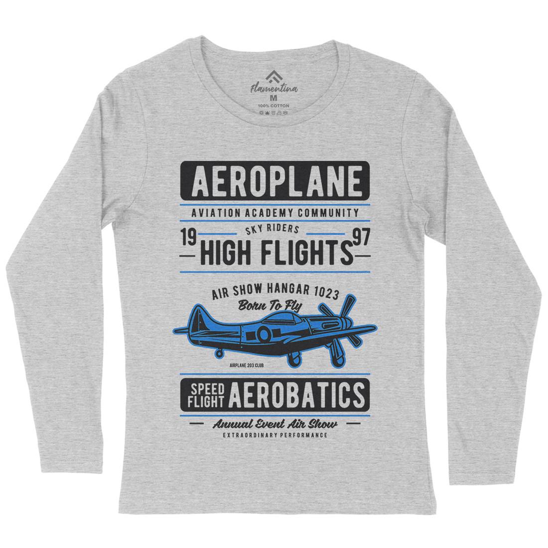 Aeroplane Womens Long Sleeve T-Shirt Vehicles D501