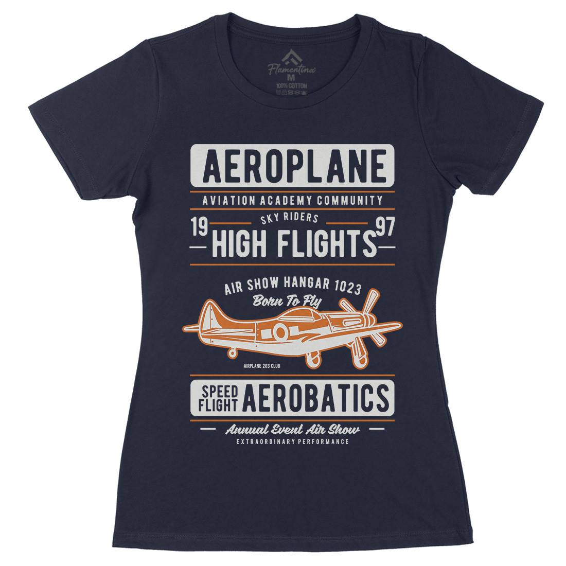 Aeroplane Womens Organic Crew Neck T-Shirt Vehicles D501