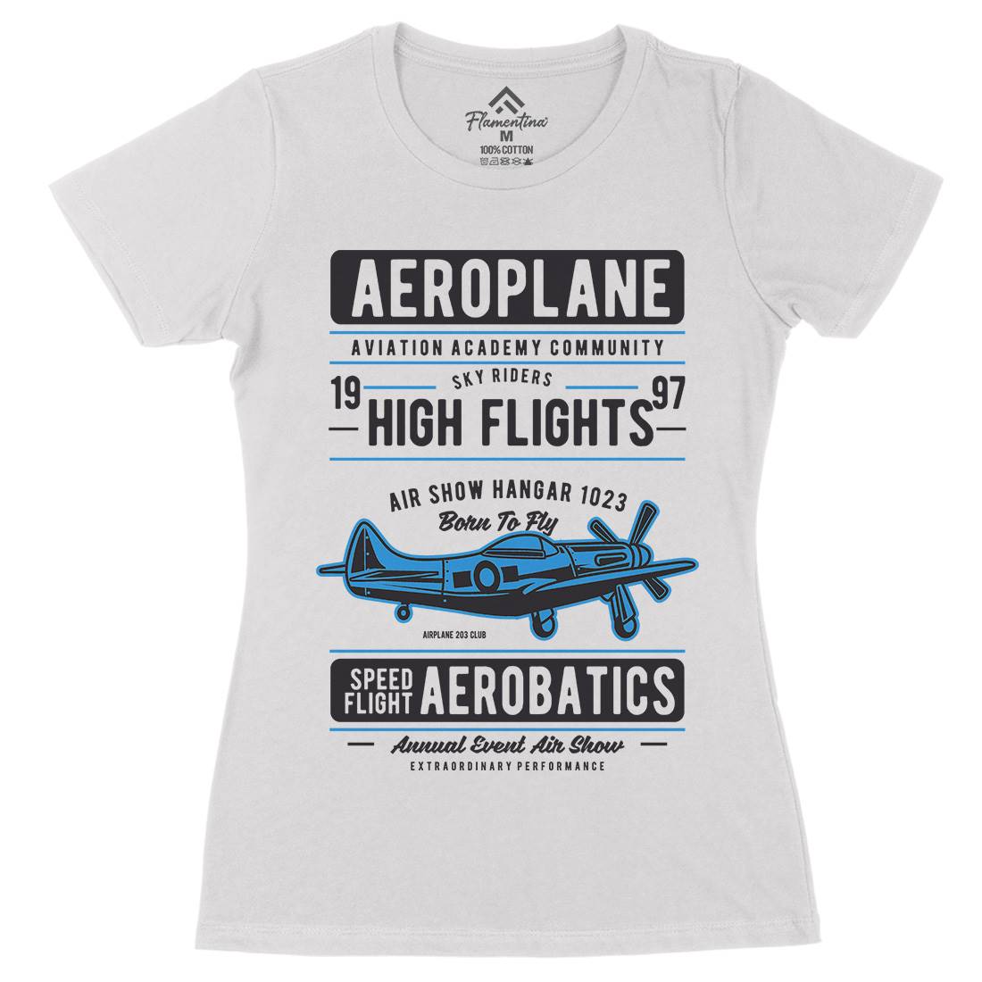 Aeroplane Womens Organic Crew Neck T-Shirt Vehicles D501