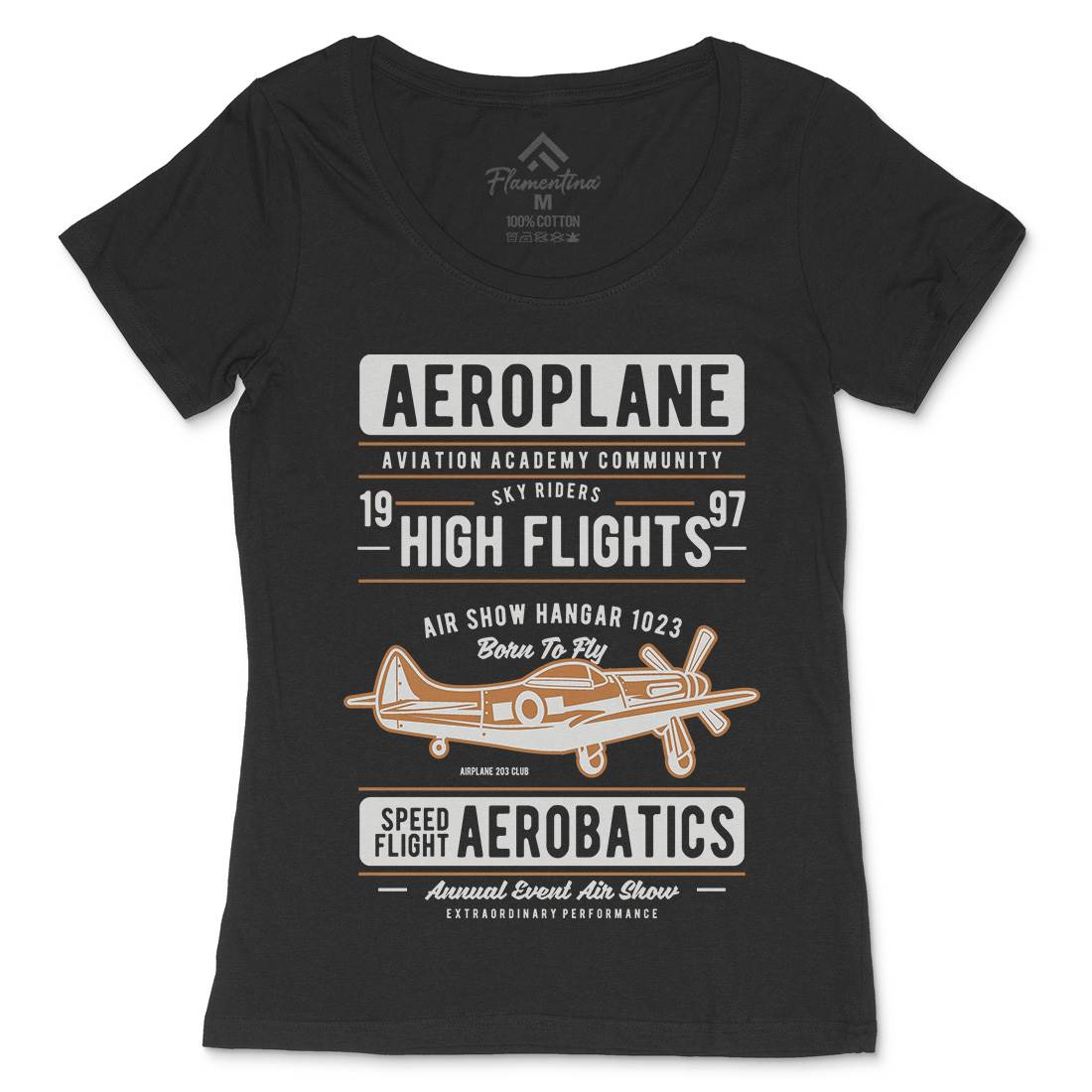 Aeroplane Womens Scoop Neck T-Shirt Vehicles D501