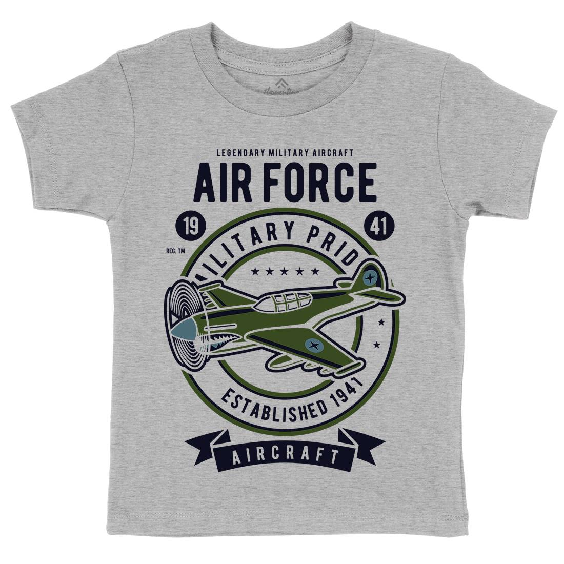 Air Force Kids Organic Crew Neck T-Shirt Army D502
