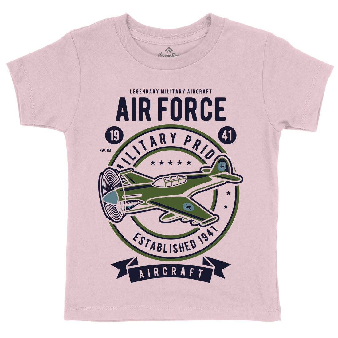 Air Force Kids Organic Crew Neck T-Shirt Army D502
