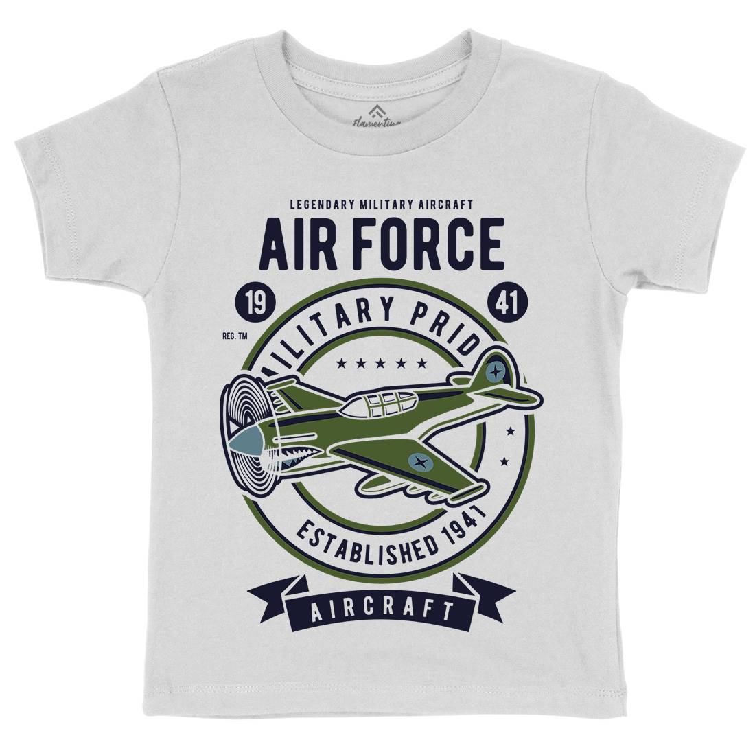 Air Force Kids Crew Neck T-Shirt Army D502