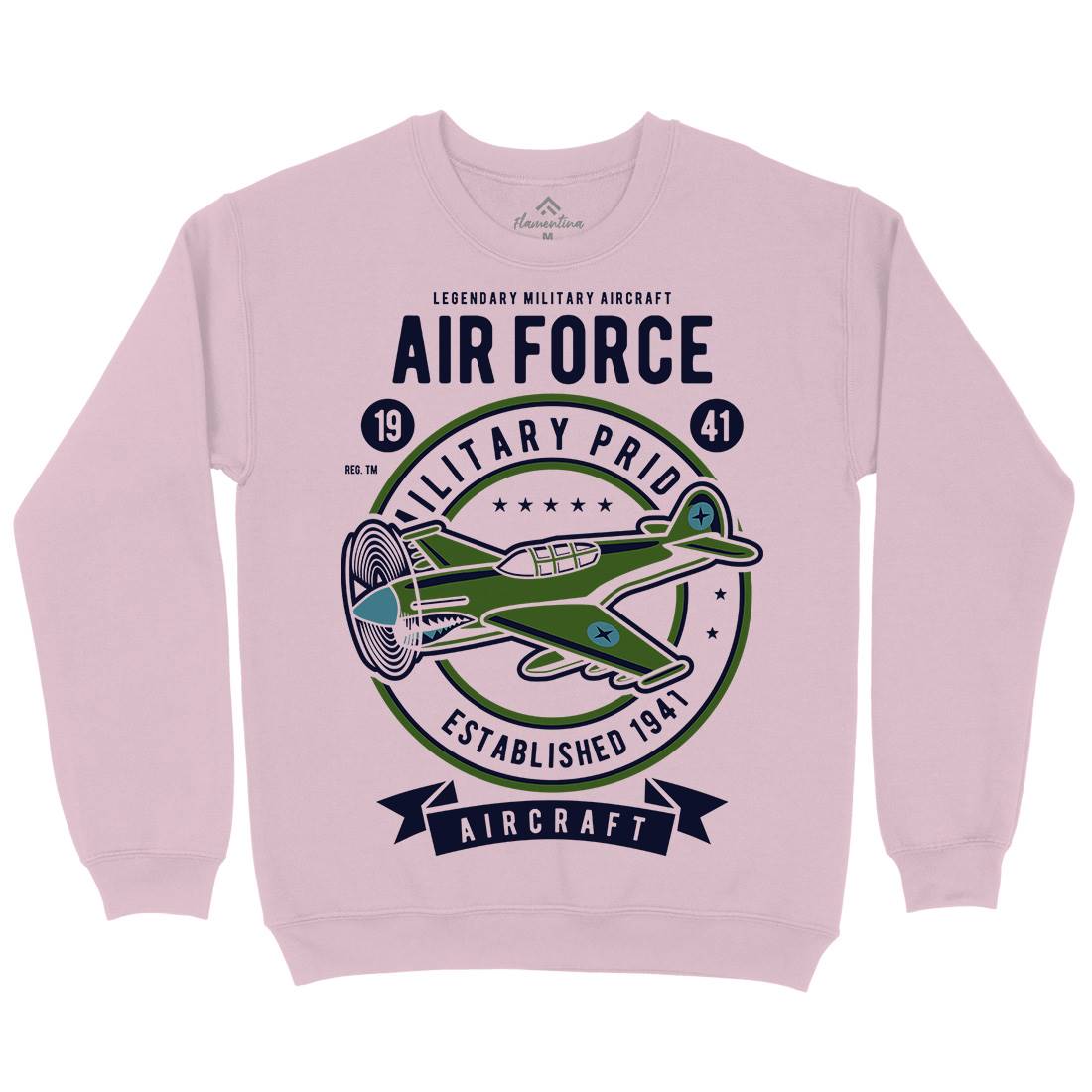 Air Force Kids Crew Neck Sweatshirt Army D502