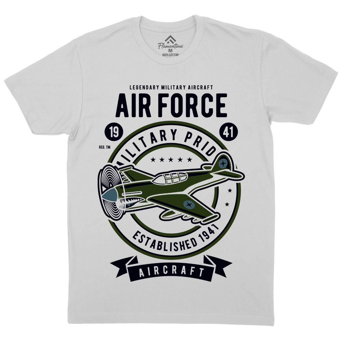 Air Force Mens Crew Neck T-Shirt Army D502