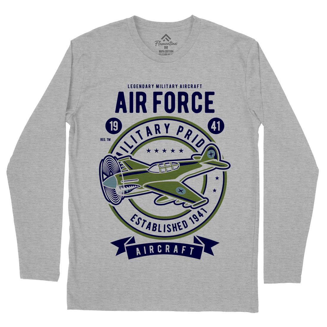 Air Force Mens Long Sleeve T-Shirt Army D502