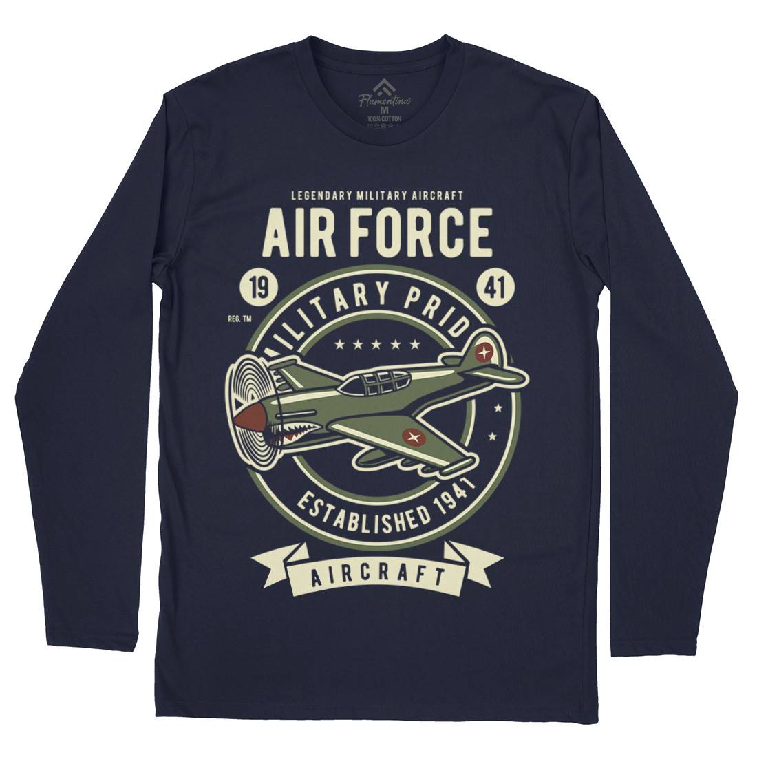 Air Force Mens Long Sleeve T-Shirt Army D502