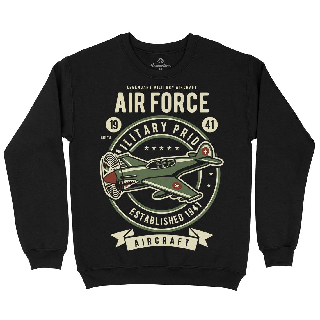 Air Force Mens Crew Neck Sweatshirt Army D502