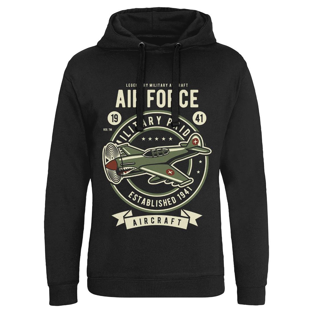 Air Force Mens Hoodie Without Pocket Army D502
