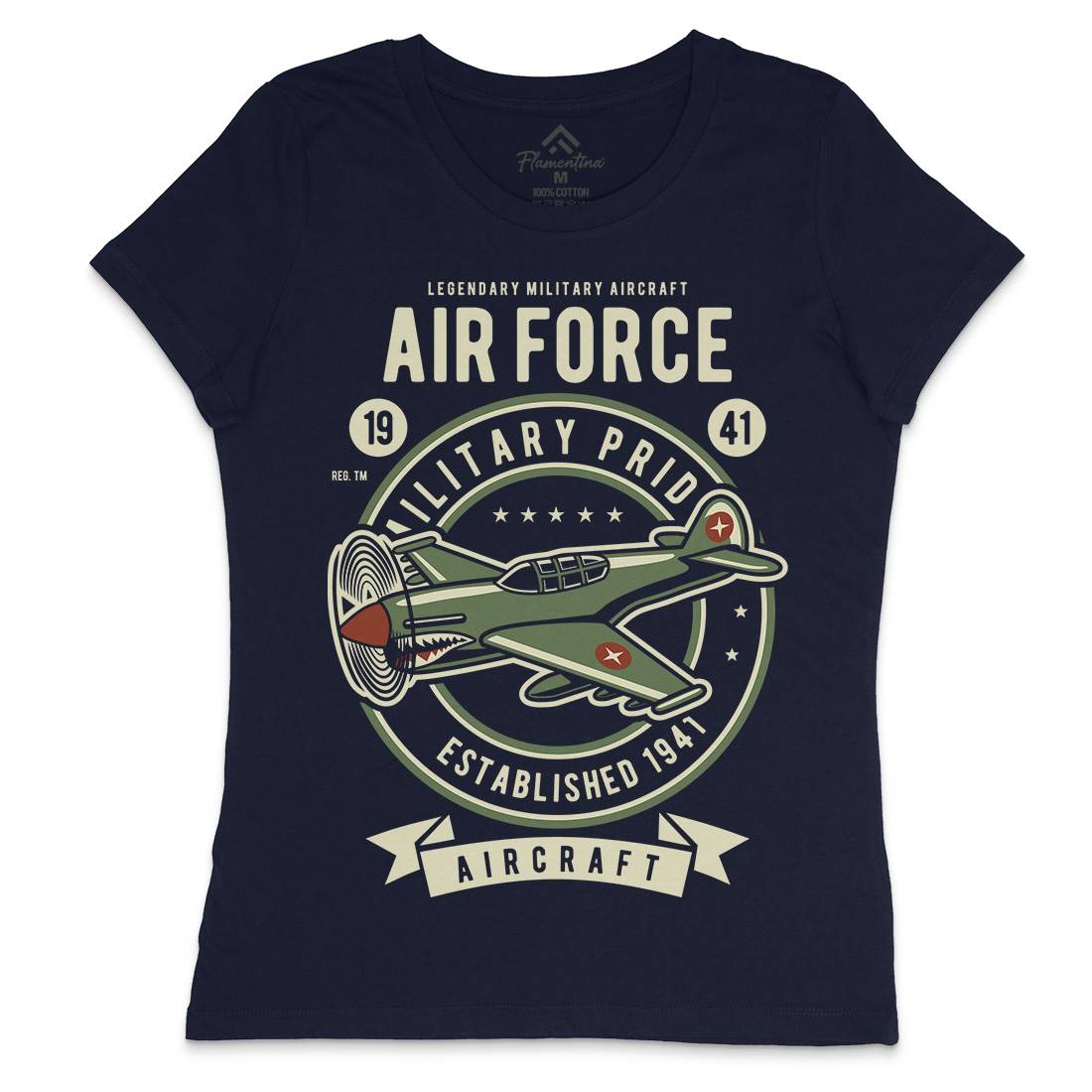 Air Force Womens Crew Neck T-Shirt Army D502