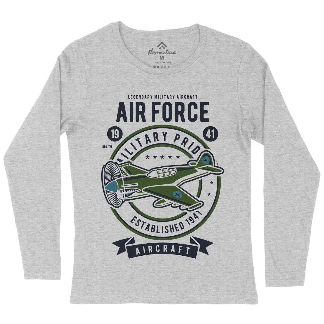 Air Force Womens Long Sleeve T-Shirt Army D502