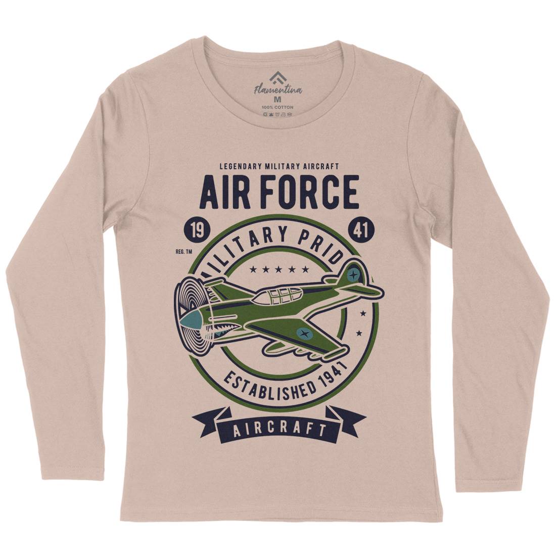 Air Force Womens Long Sleeve T-Shirt Army D502