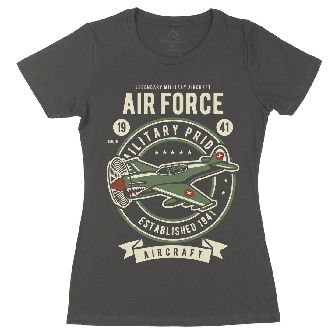 Air Force Womens Organic Crew Neck T-Shirt Army D502