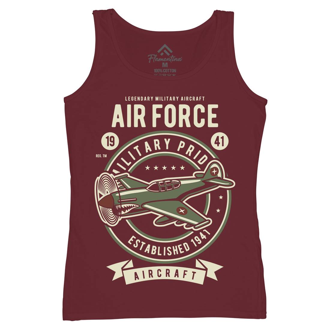Air Force Womens Organic Tank Top Vest Army D502