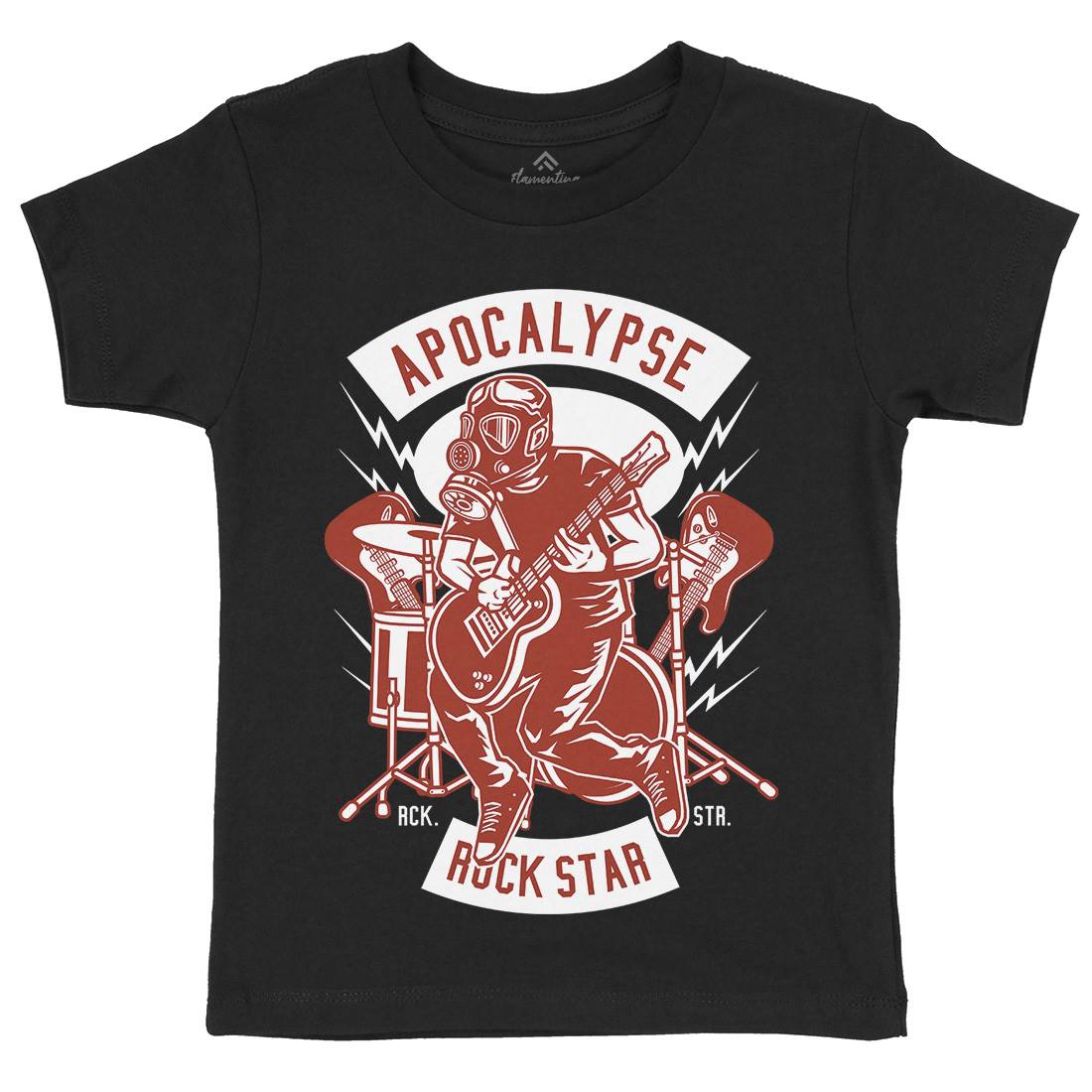 Apocalypse Rock Star Kids Organic Crew Neck T-Shirt Music D503