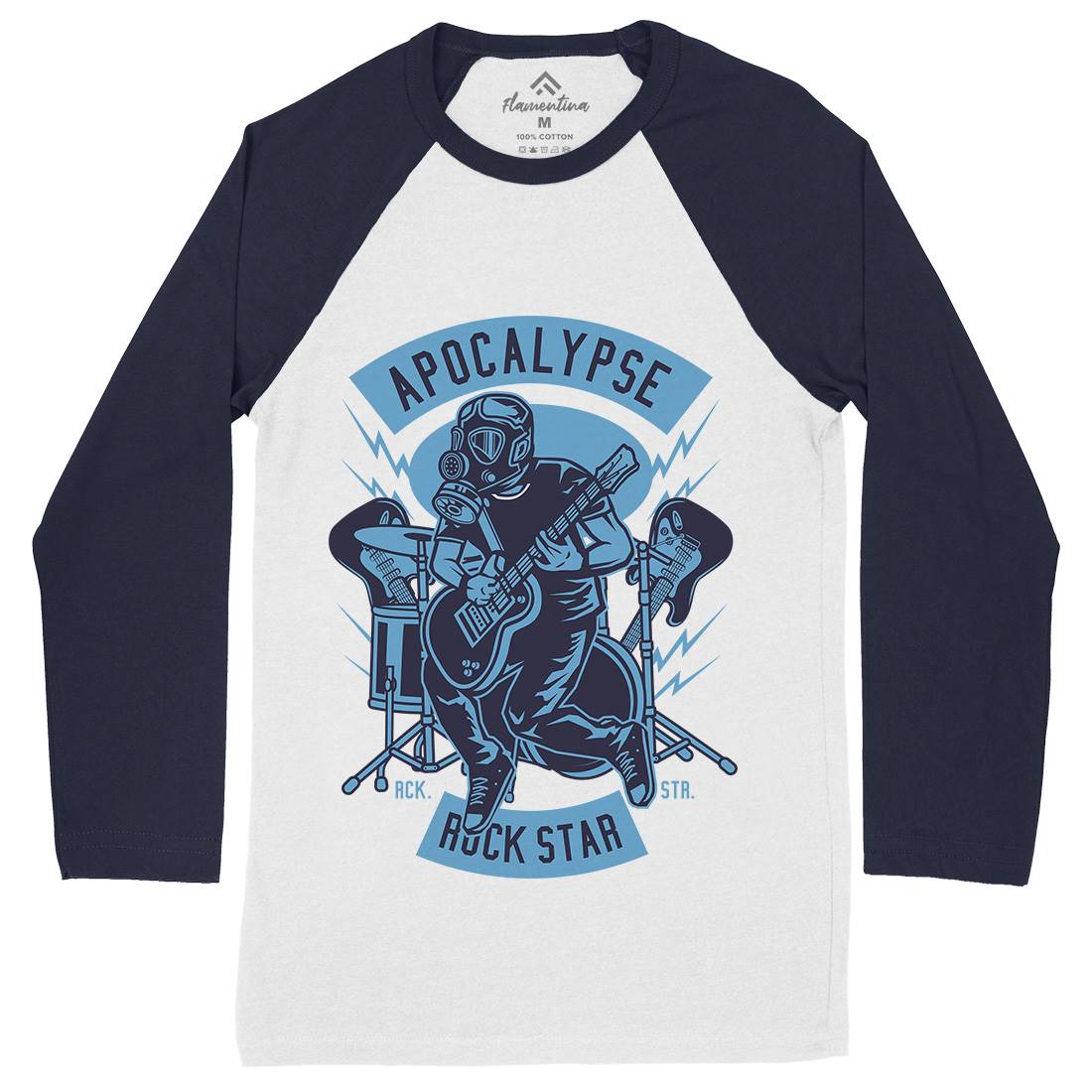 Apocalypse Rock Star Mens Long Sleeve Baseball T-Shirt Music D503