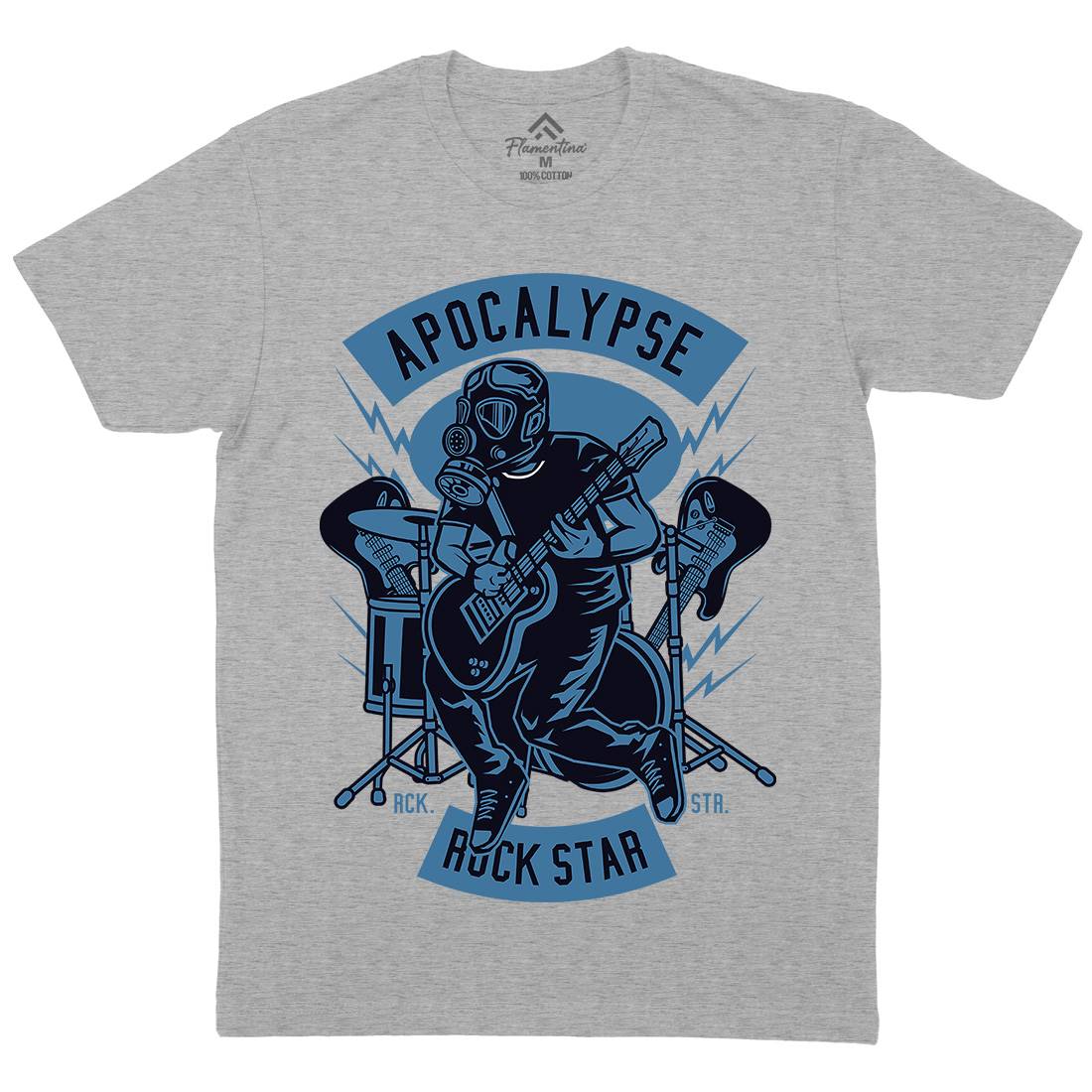 Apocalypse Rock Star Mens Organic Crew Neck T-Shirt Music D503