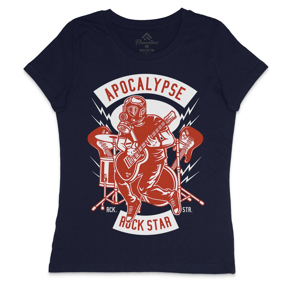Apocalypse Rock Star Womens Crew Neck T-Shirt Music D503