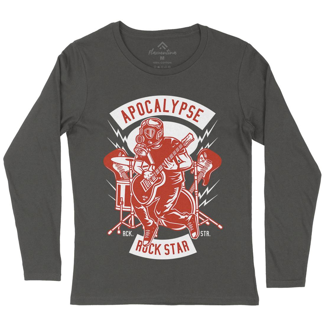 Apocalypse Rock Star Womens Long Sleeve T-Shirt Music D503