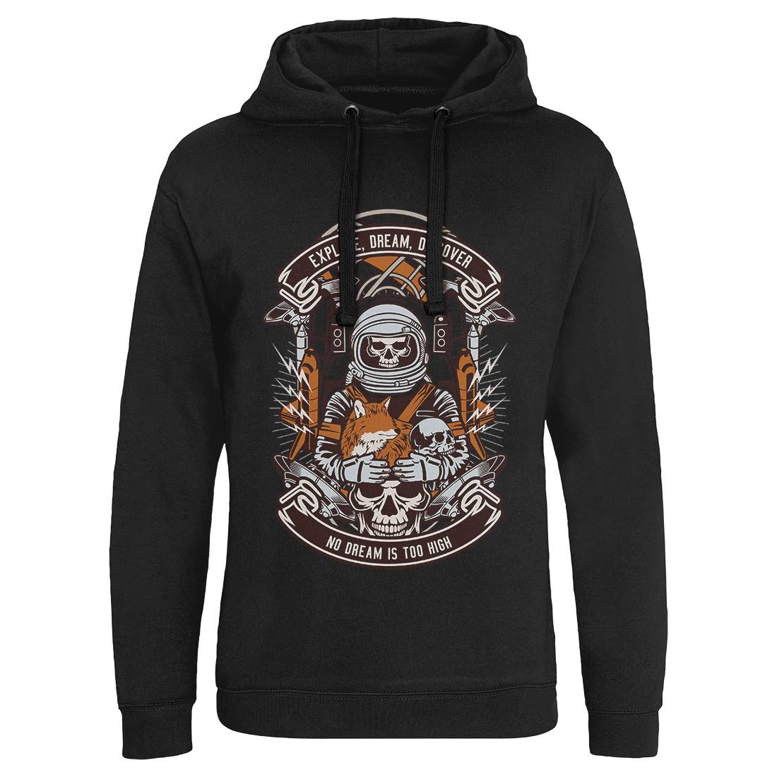 Astronaut Skull Mens Hoodie Without Pocket Space D505