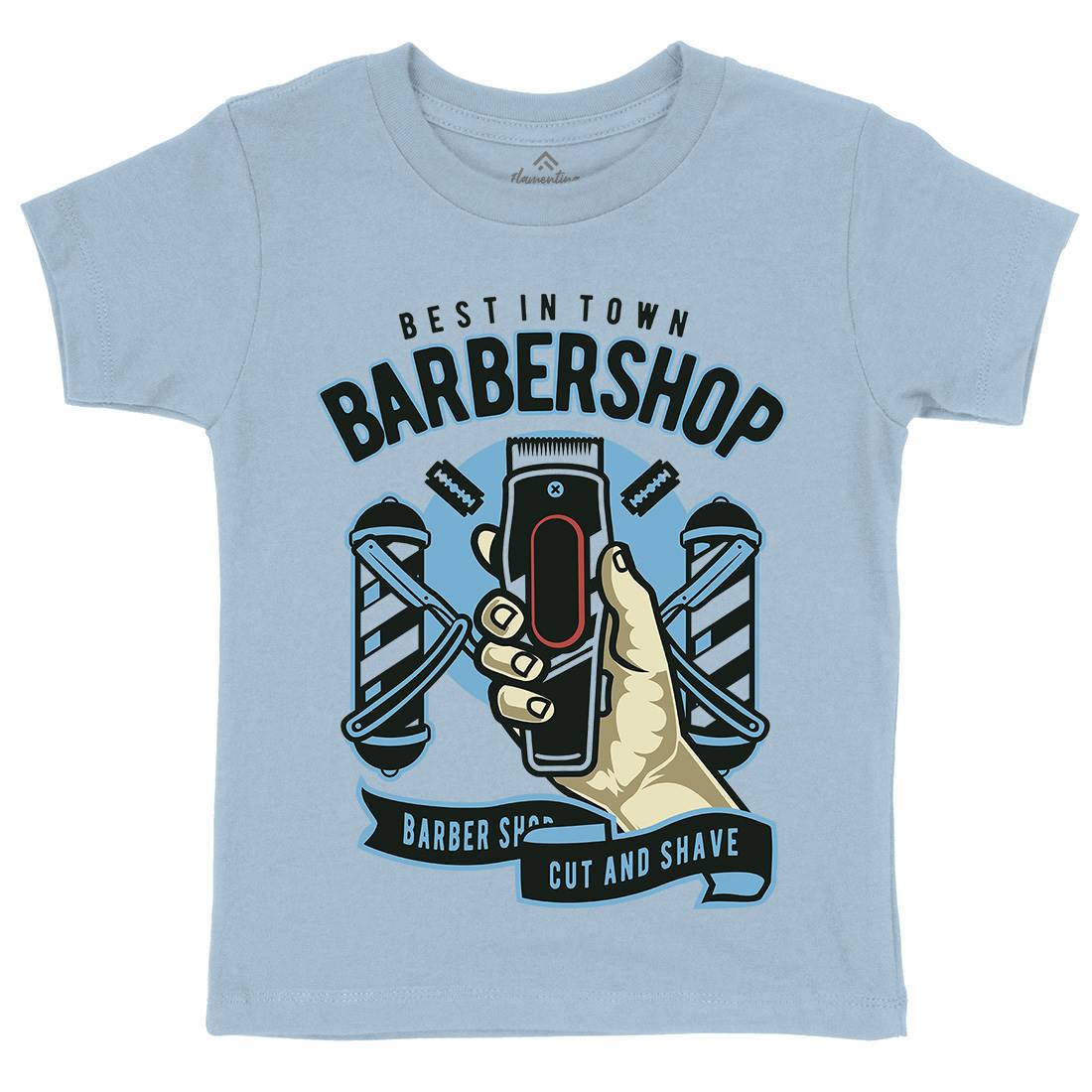 Barbershop Kids Organic Crew Neck T-Shirt Barber D506