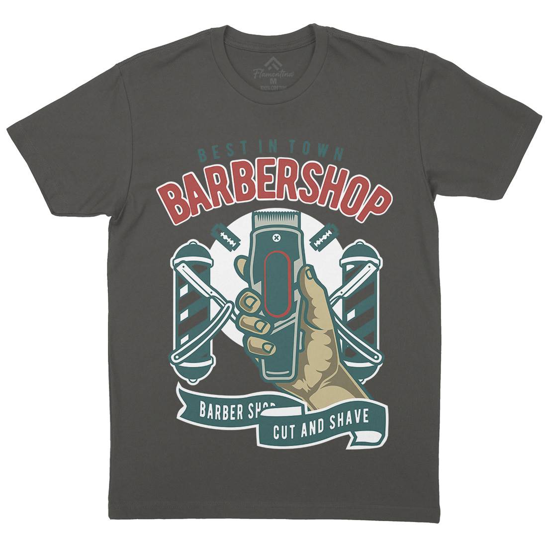 Barbershop Mens Crew Neck T-Shirt Barber D506