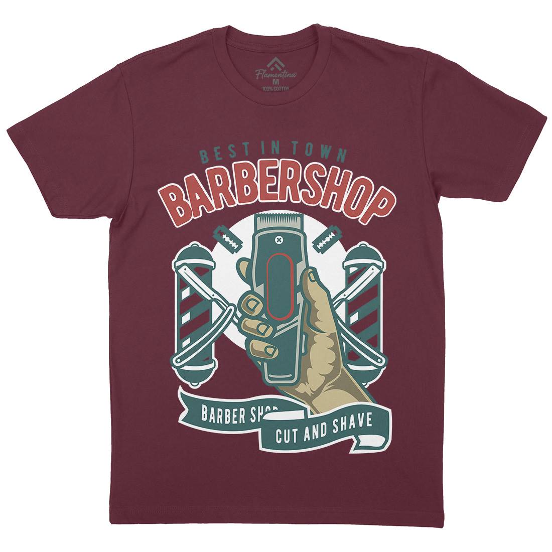 Barbershop Mens Organic Crew Neck T-Shirt Barber D506