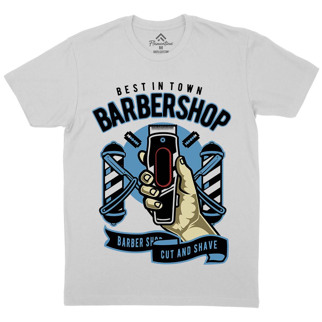 Barbershop Mens Crew Neck T-Shirt Barber D506