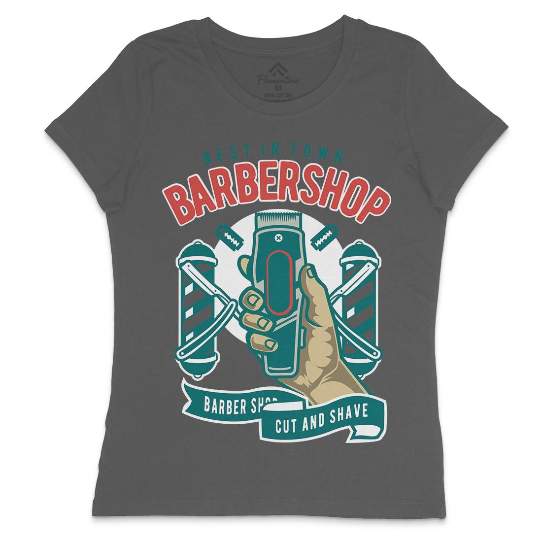 Barbershop Womens Crew Neck T-Shirt Barber D506
