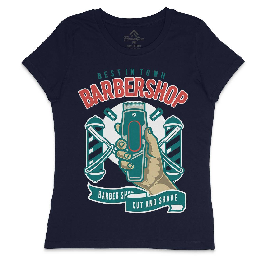 Barbershop Womens Crew Neck T-Shirt Barber D506