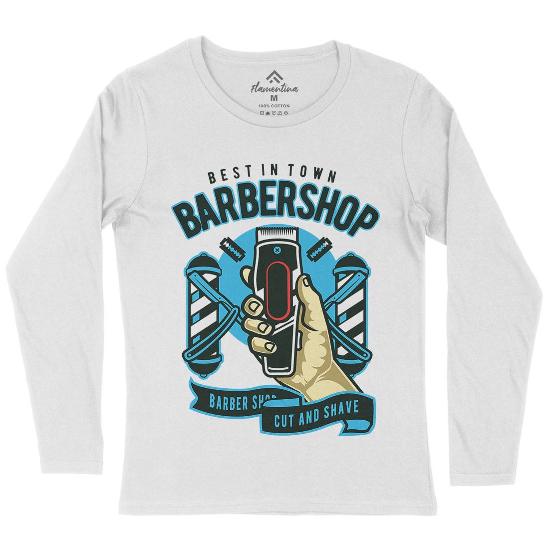 Barbershop Womens Long Sleeve T-Shirt Barber D506