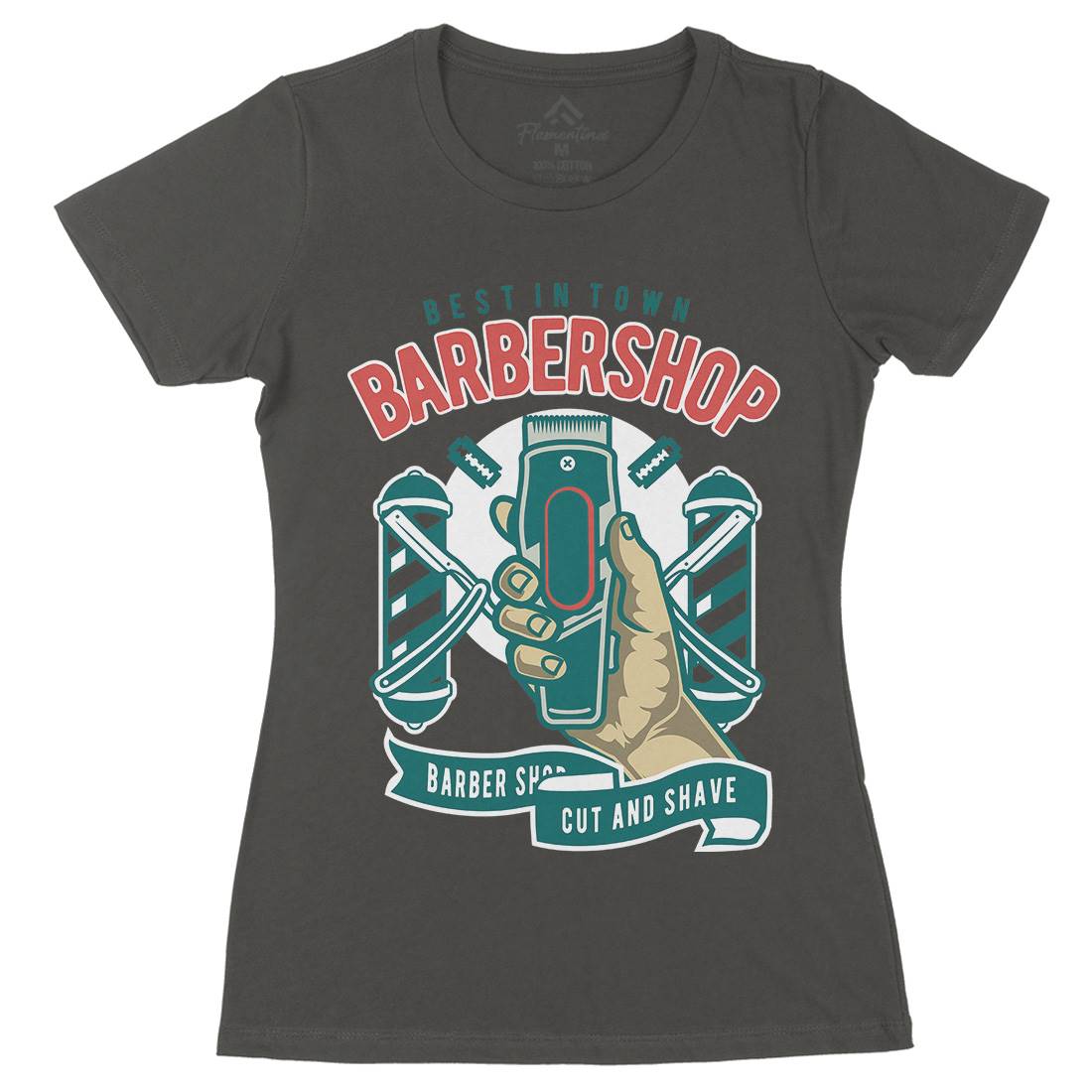 Barbershop Womens Organic Crew Neck T-Shirt Barber D506